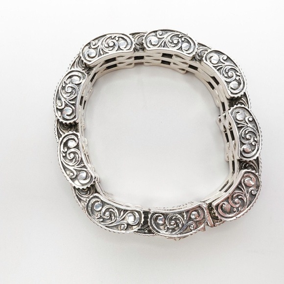 King Baby Studio Small 7 Row Rotor Link Bracelet Star Box Clasp Silver .925 - Picture 3 of 11